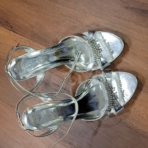 Silver dress shoes